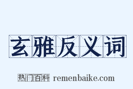 玄雅反义词是什么意思的图片
